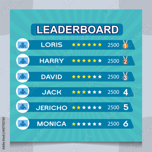 game leaderboard with abstract background
