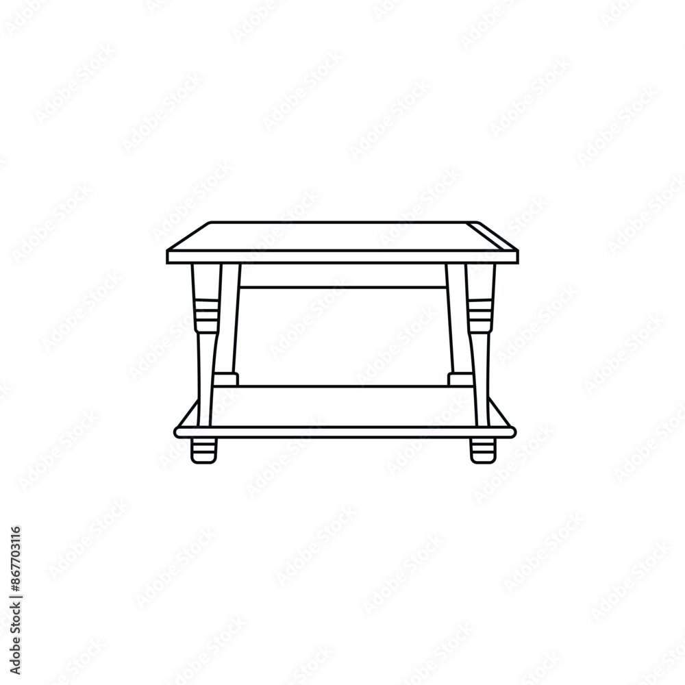Table line art on a white background Table line art on a white background