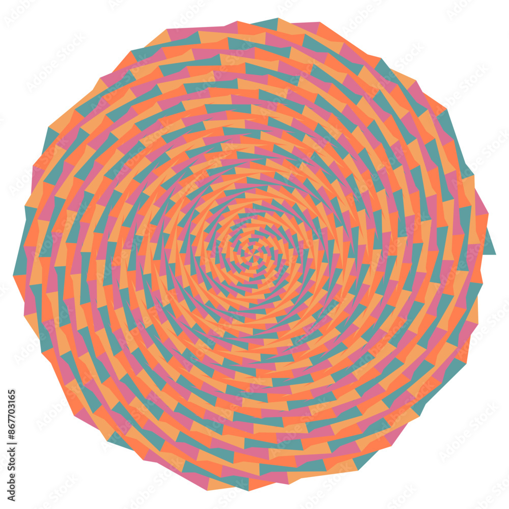 Fototapeta premium An abstract retro psychedelic spiral shape design element.
