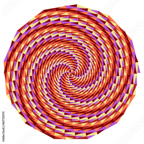 An abstract retro psychedelic spiral shape design element.