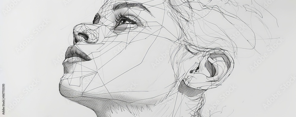 Fototapeta premium A line drawing that captures the essence of a subject with simple strokes.