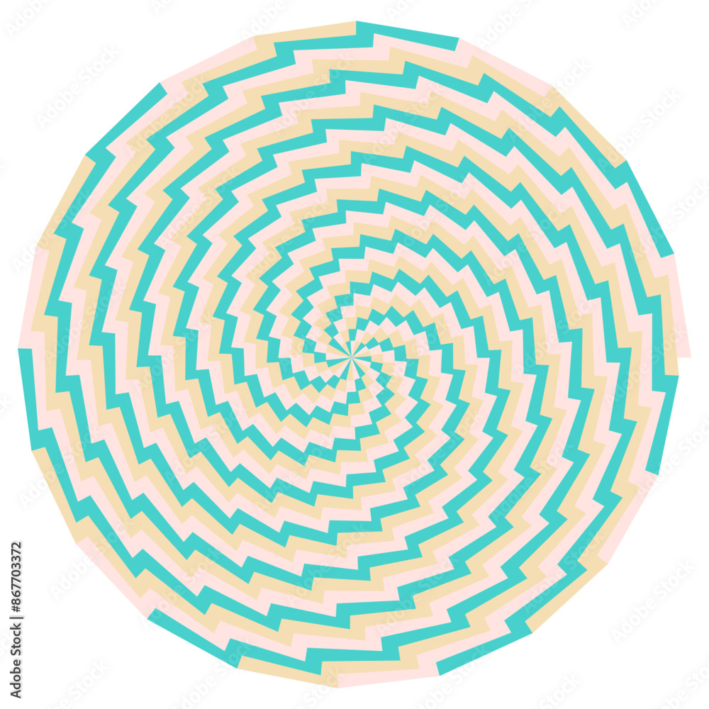 An abstract retro psychedelic spiral shape design element. An abstract retro psychedelic spiral shape design element.