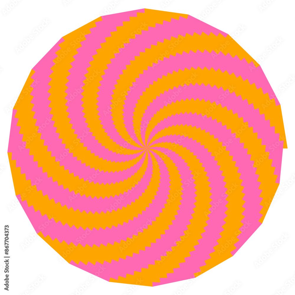 An abstract retro psychedelic spiral shape design element. An abstract retro psychedelic spiral shape design element.