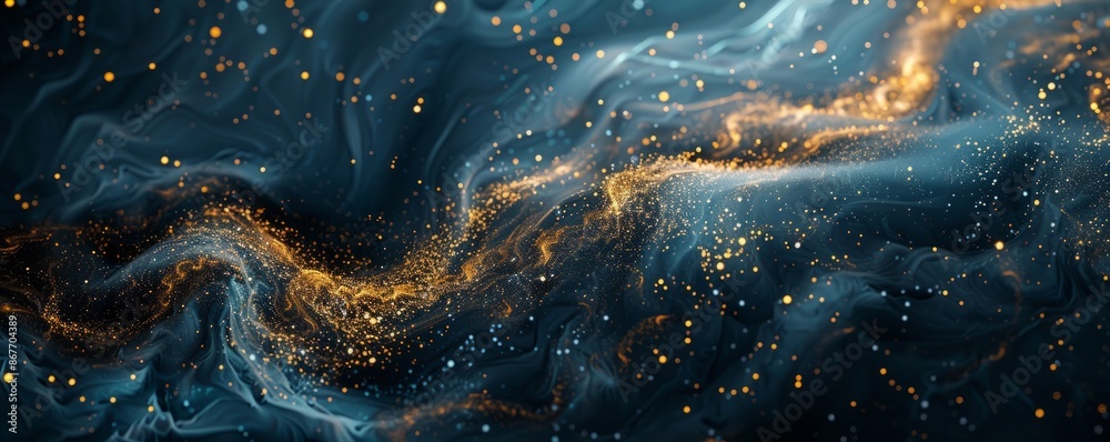 abstract background with Dark blue and gold particle. abstract background with Dark blue and gold particle.