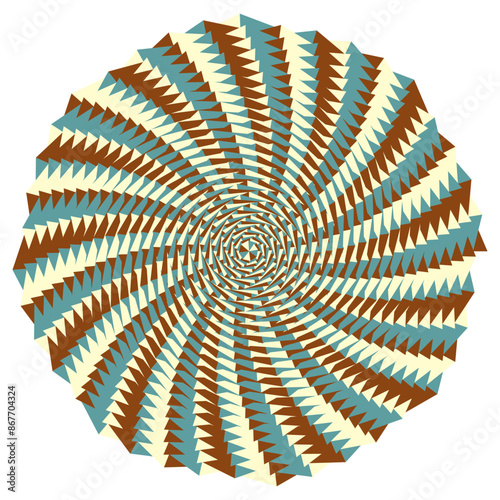 An abstract retro psychedelic spiral shape design element.