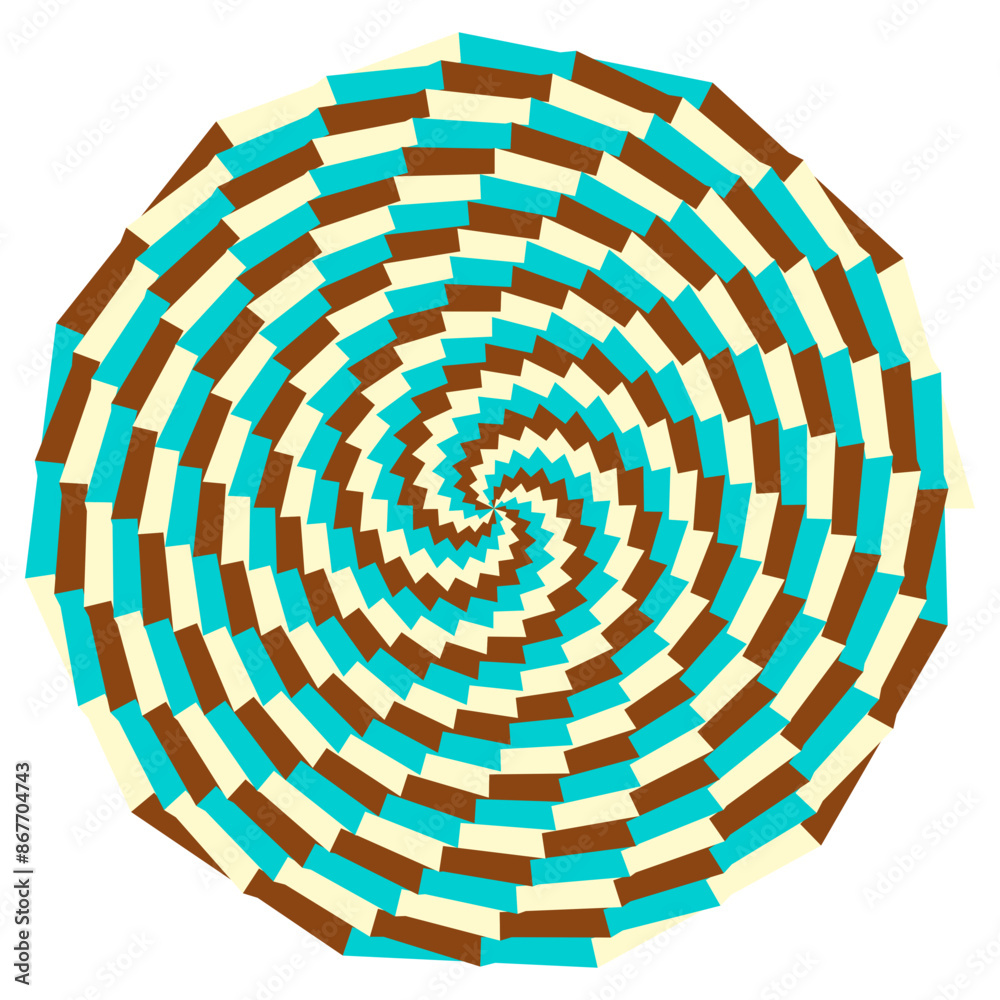 An abstract retro psychedelic spiral shape design element. An abstract retro psychedelic spiral shape design element.