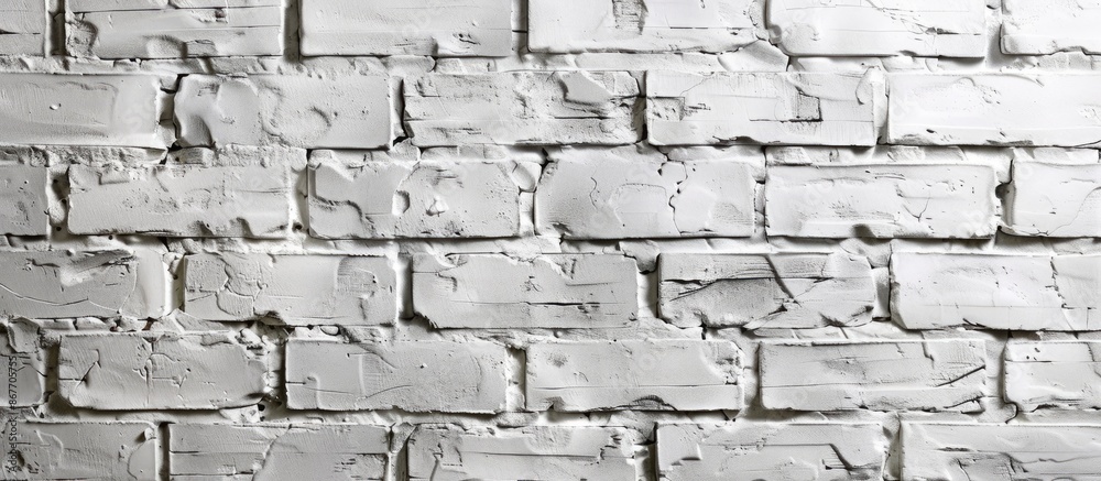 Fototapeta premium Contemporary texture of white brick wall as a backdrop