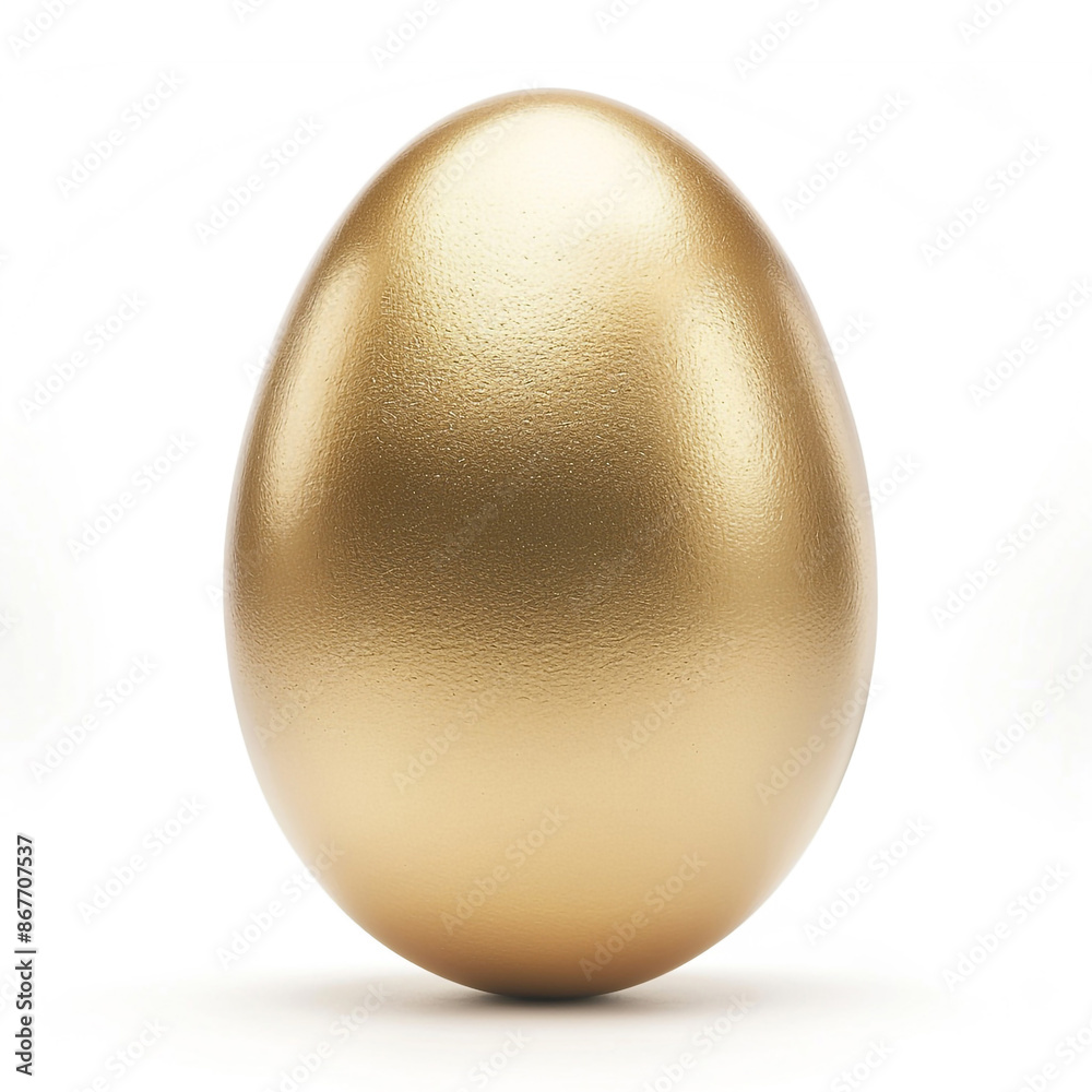 A golden egg on a white background symbolizing wealth and prosperity