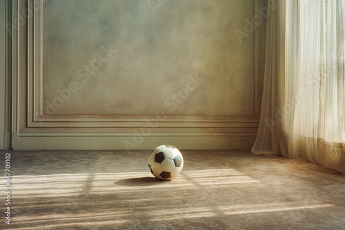 A vintage leather soccer ba...