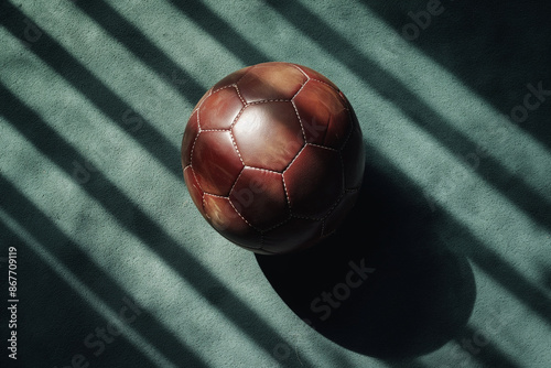 A vintage leather soccer ba...