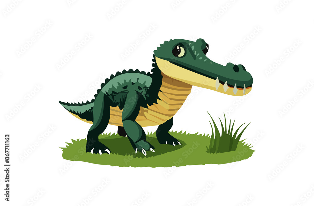 Fototapeta premium 歩くワニ_001