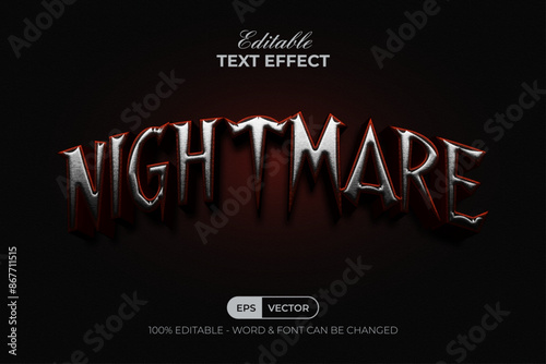 Nightmare Text Effect Halloween Style Theme. Editable Text Effect.