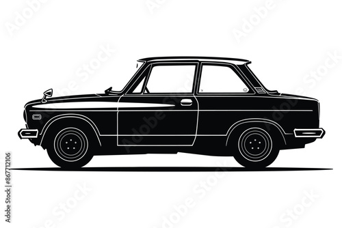 1968 Datsun 510 silhouette vector