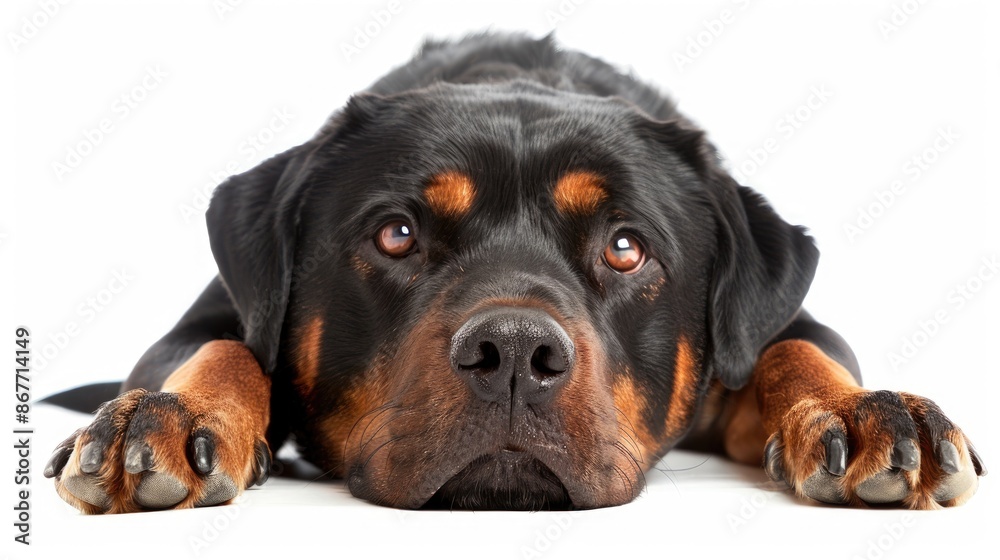 Rottweiler on a White Background Rottweiler on a White Background