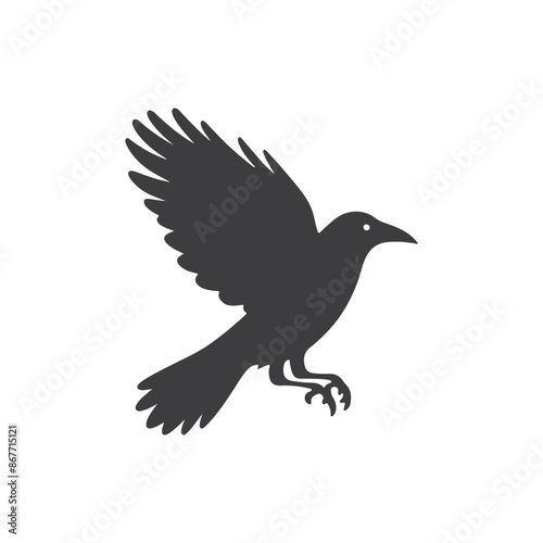 Crow Bird Silhouette or crow bird outline