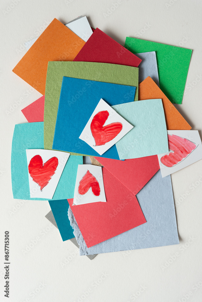 Fototapeta premium background with squares and hearts