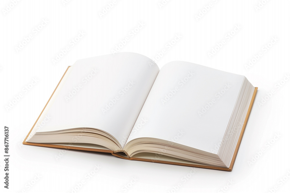 Clean and Minimalistic Photo Realistic Stock Photo of a Blank Book with White Paper on White Background Clean and Minimalistic Photo Realistic Stock Photo of a Blank Book with White Paper on White Background