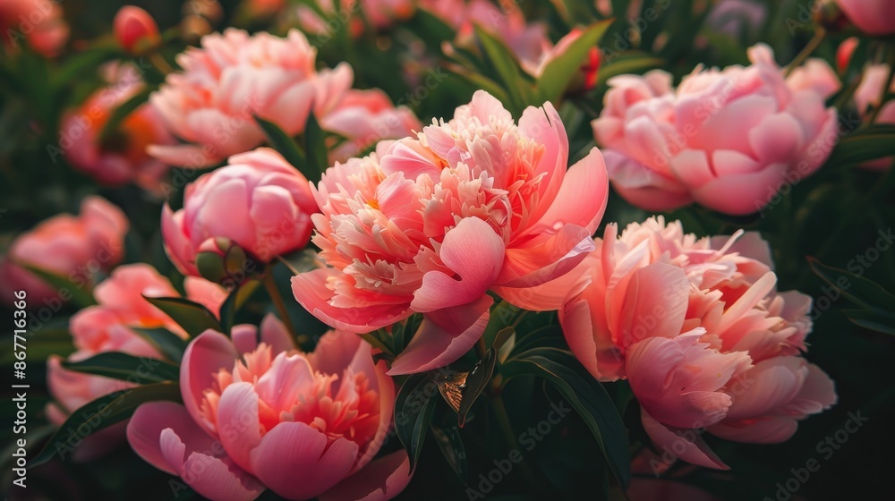 Fresh pink peony flowers in a garden Blooming peonies with space Close up of soft pink petals post rain Blooming fresh peonies Fresh pink peony flowers in a garden Blooming peonies with space Close up of soft pink petals post rain Blooming fresh peonies