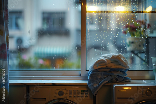 Fresh and Clean - Professional Stock Photo of Washing Window with Photorealistic Detail photo