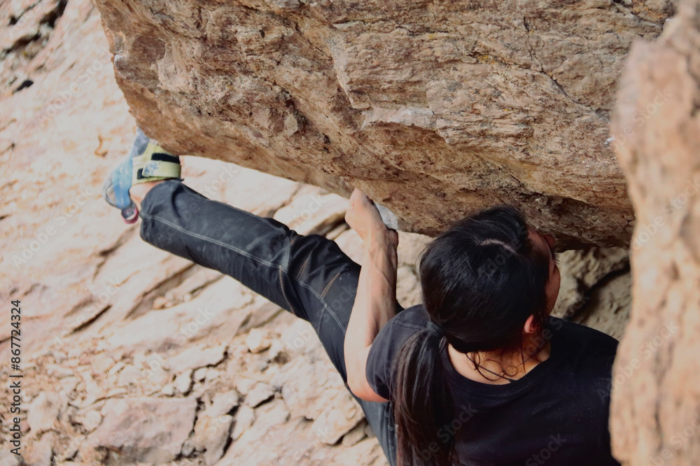  climbing up the rock