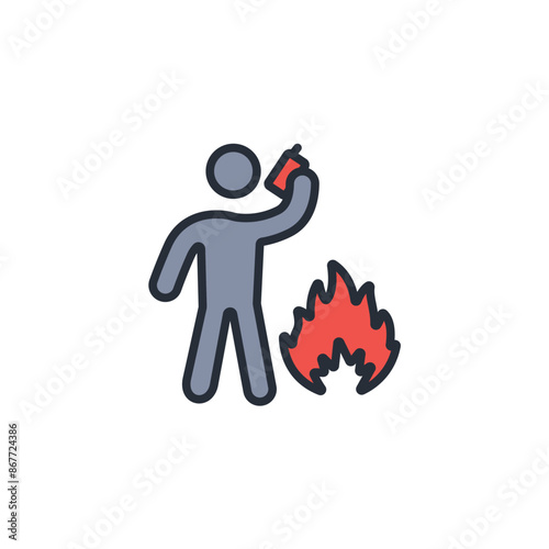 call the fire brigade icon. vector.Editable stroke.linear style sign for use web design,logo.Symbol illustration.