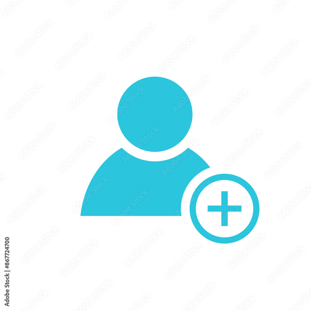 Person Add contact icon. Isolated on white background. From blue icon set. Person Add contact icon. Isolated on white background. From blue icon set.