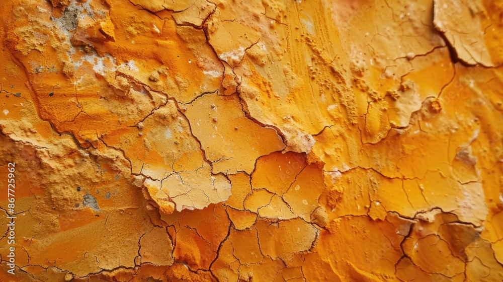 Fototapeta premium Vibrant backdrop textured orange clay in a moist state