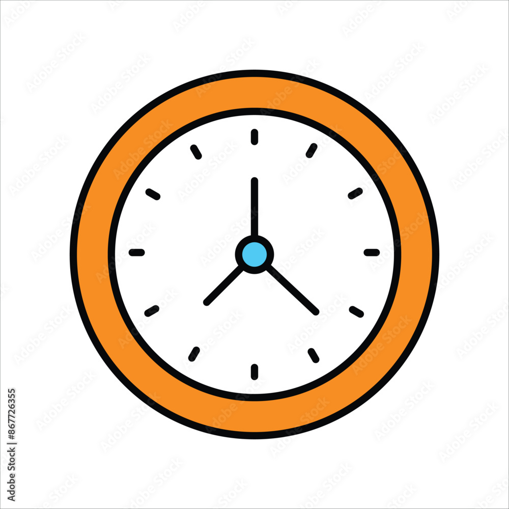wall clock icon with white background vector stock illustration wall clock icon with white background vector stock illustration