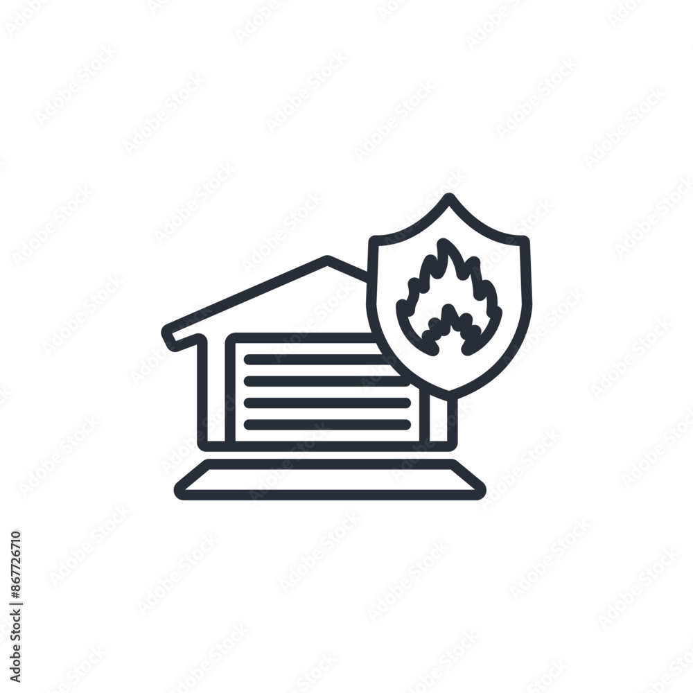 Fire station icon. vector.Editable stroke.linear style sign for use web design,logo.Symbol illustration. Fire station icon. vector.Editable stroke.linear style sign for use web design,logo.Symbol illustration.