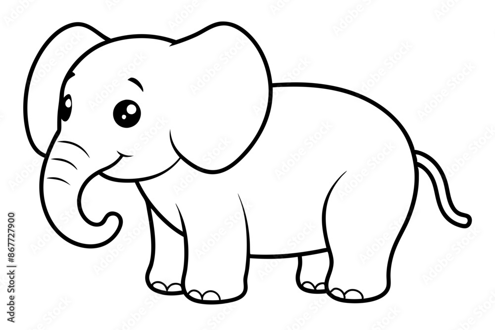 a cute fatbaby elephant silhouette vector illustration a cute fatbaby elephant silhouette vector illustration