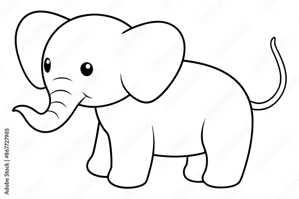 a cute fatbaby elephant silhouette vector illustration a cute fatbaby elephant silhouette vector illustration