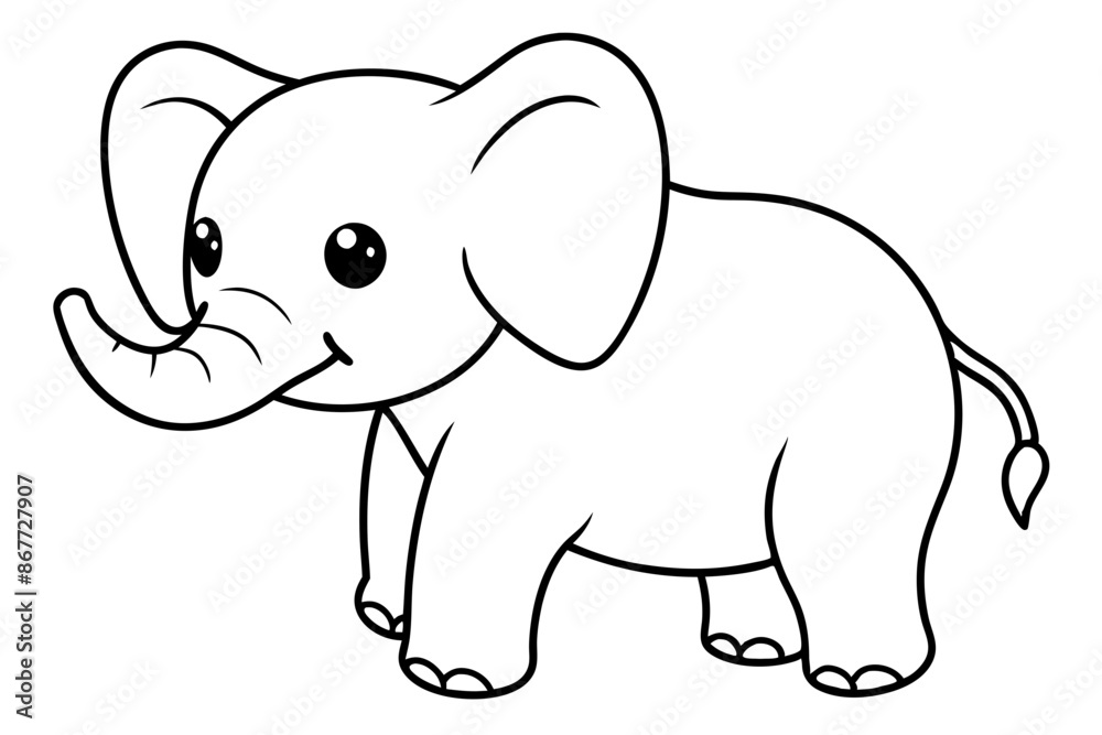 a cute fatbaby elephant silhouette vector illustration a cute fatbaby elephant silhouette vector illustration