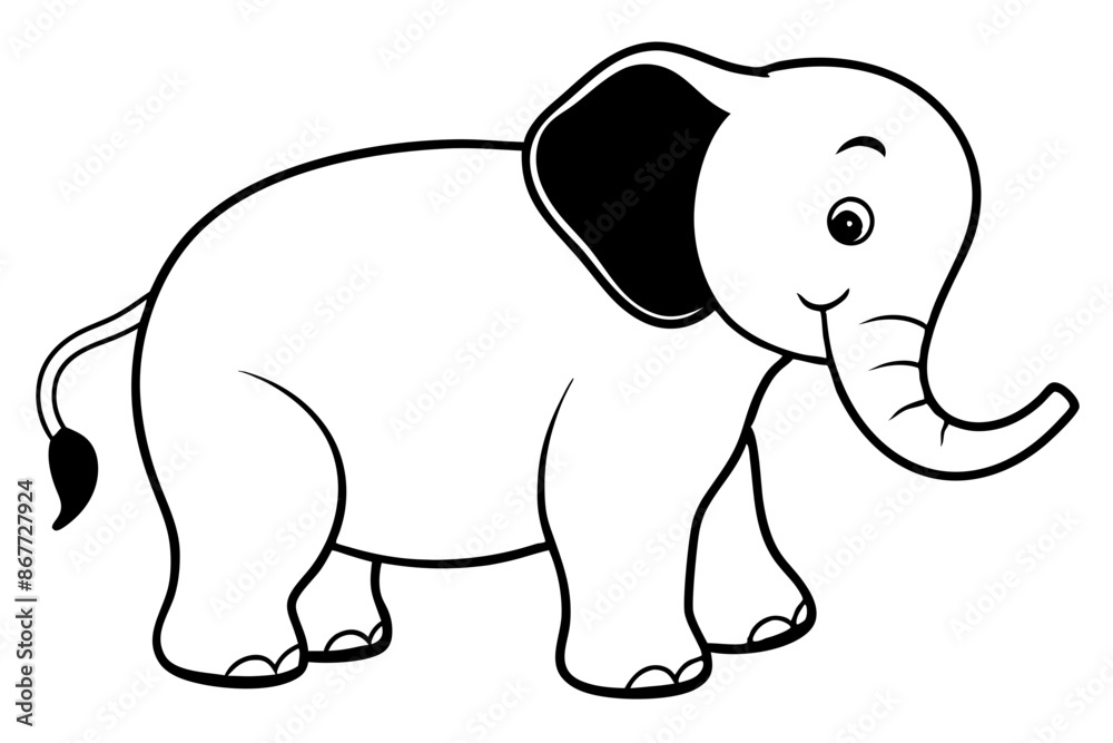 a cute fatbaby elephant silhouette vector illustration a cute fatbaby elephant silhouette vector illustration