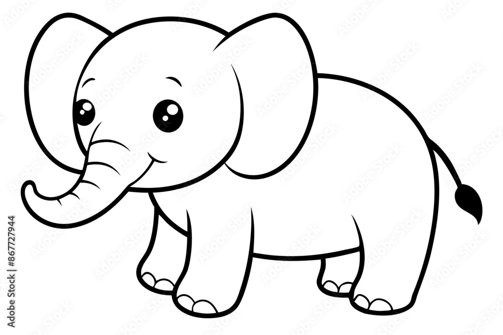Naklejka premium a cute fatbaby elephant silhouette vector illustration