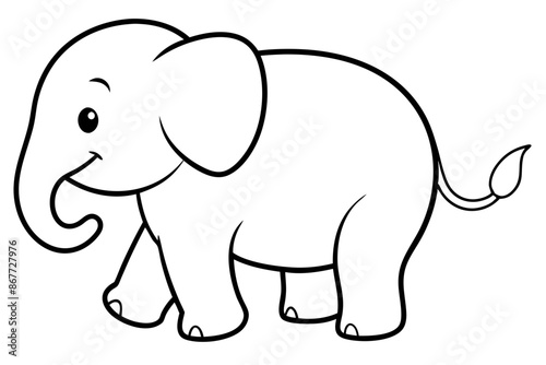 a cute fatbaby elephant silhouette vector illustration