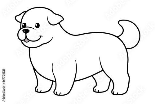 A cute fat dog silhouette vector illustration