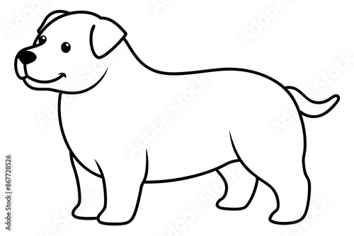 A cute fat dog silhouette vector illustration