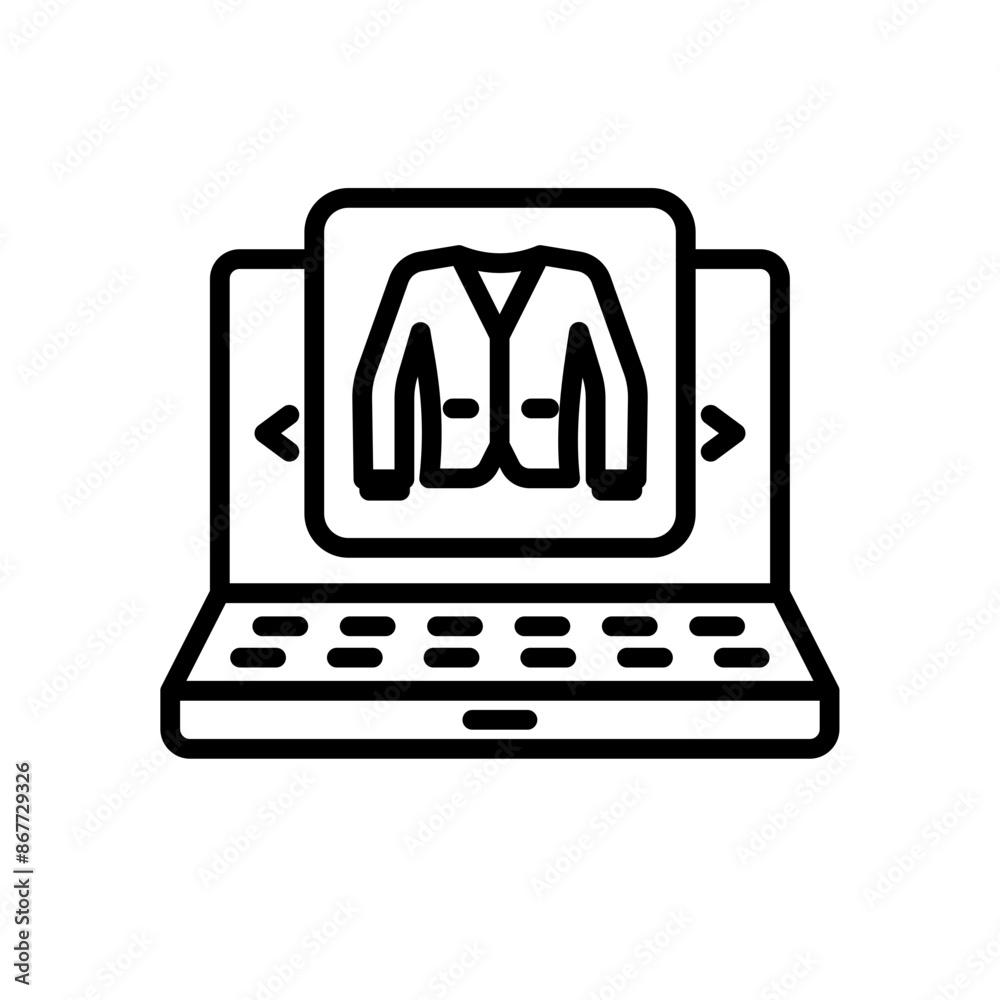 Online Fabric Shop Line Icon Set E-commerce Illustrations for Textiles and Shopping