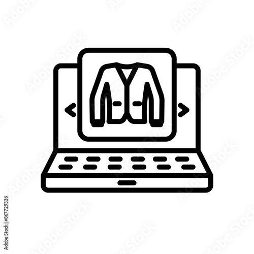 Online Fabric Shop Line Icon Set E-commerce Illustrations for Textiles and Shopping