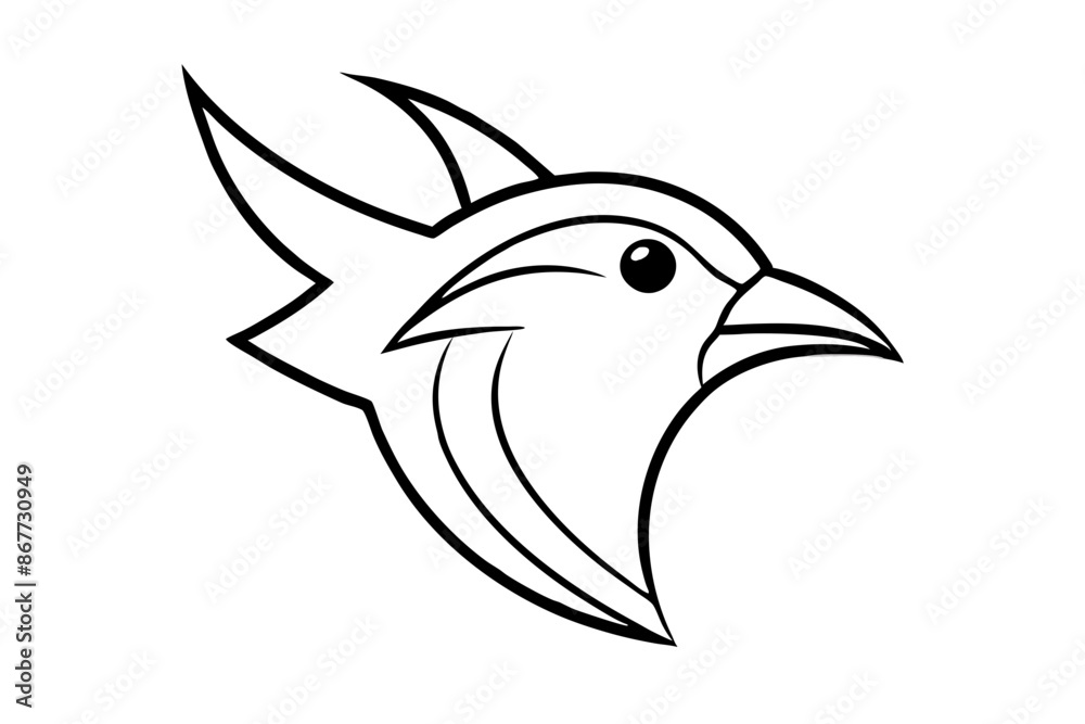Fototapeta premium bird face logo silhouette vector illustration