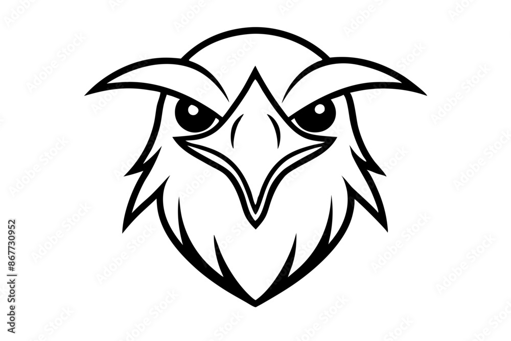 Fototapeta premium bird face logo silhouette vector illustration