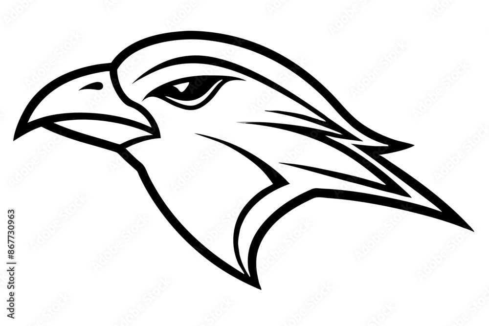 Obraz premium bird face logo silhouette vector illustration