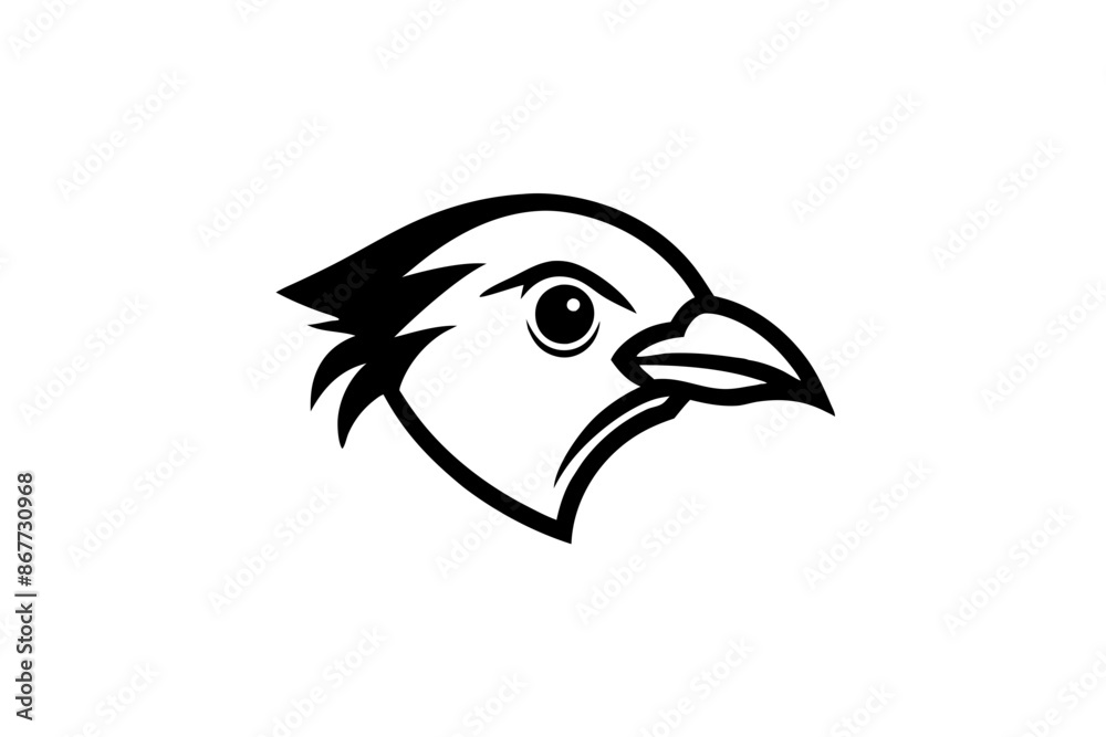 Obraz premium bird face logo silhouette vector illustration