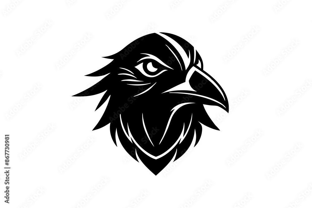 Obraz premium bird face logo silhouette vector illustration