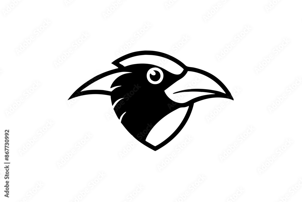 Obraz premium bird face logo silhouette vector illustration