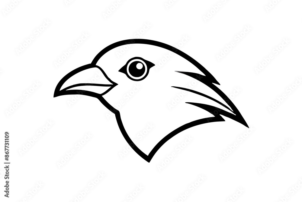 Obraz premium bird face logo silhouette vector illustration