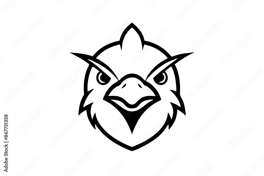 Obraz premium bird face logo silhouette vector illustration