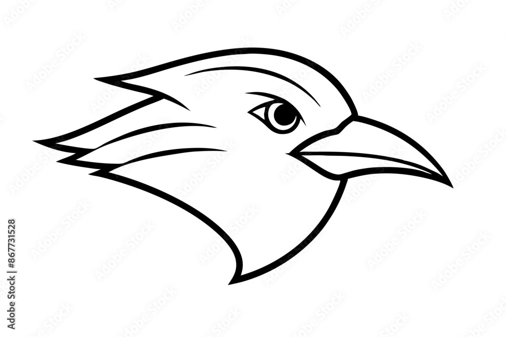 Obraz premium bird face logo silhouette vector illustration
