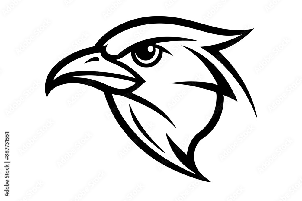 Obraz premium bird face logo silhouette vector illustration