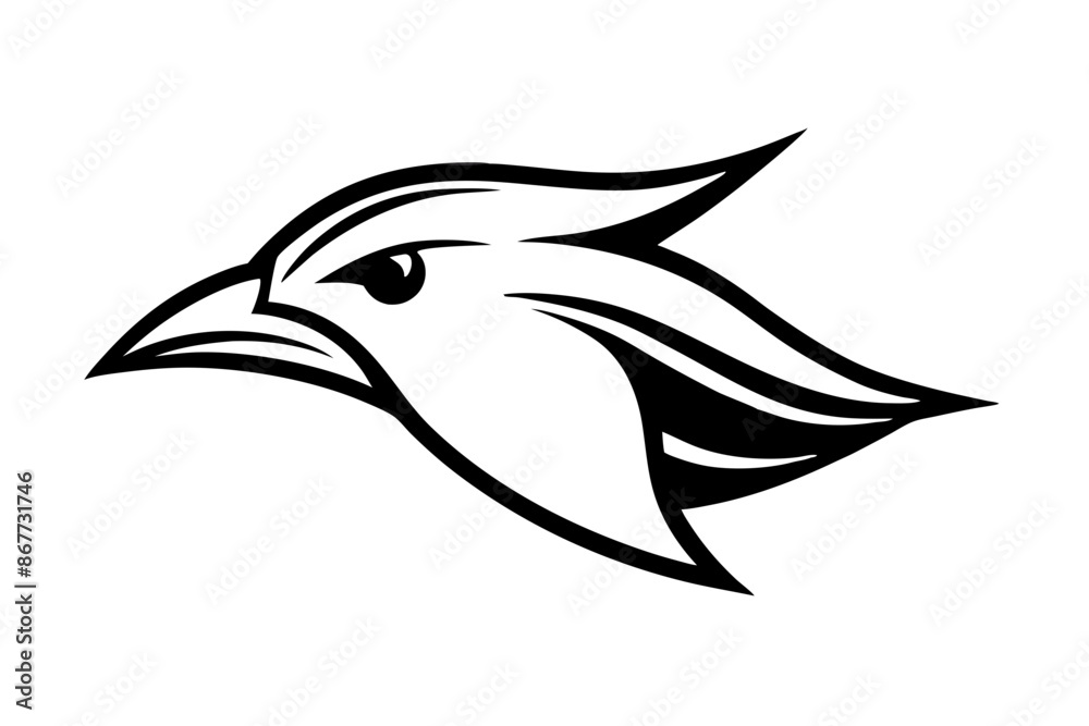 Fototapeta premium bird face logo silhouette vector illustration